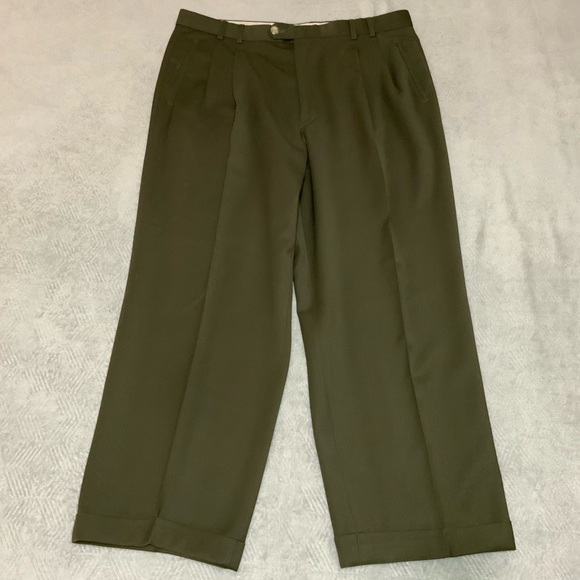 Bernini Other - Italian Wool Pleated Trousers 38 Classic Tailored 28.5 Inseam